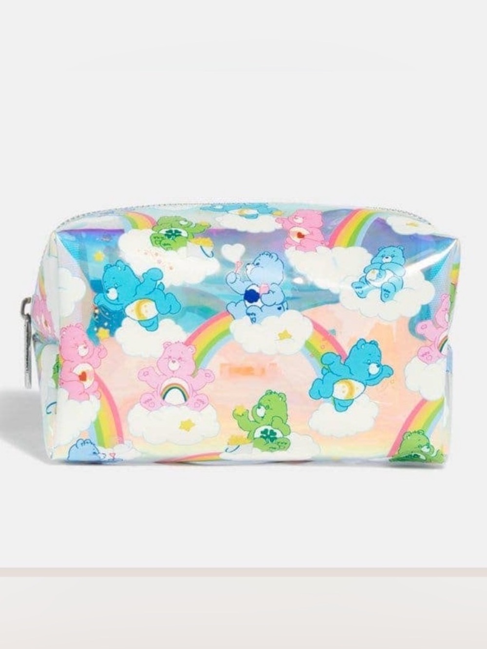 NWT Care Bears x Skinnydip Holographic Rainbow Makeup Bag